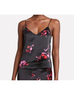 Ganni Silk Blend Camisole Tank Top, EU38/US6, Black